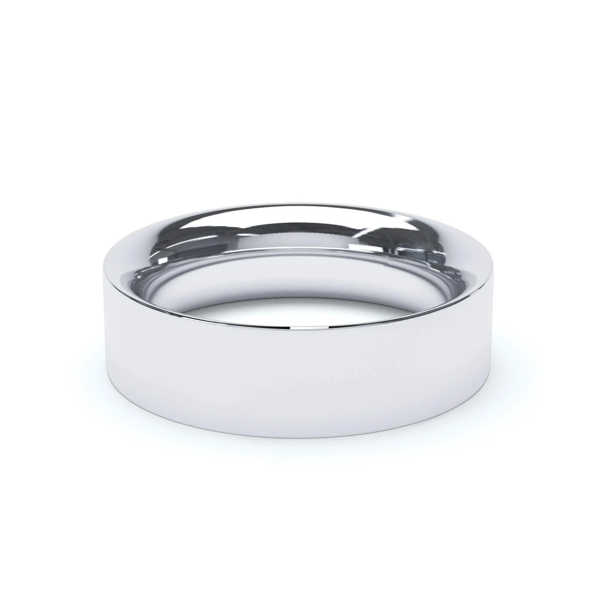 - Flat Court Profile Wedding Ring Platinum