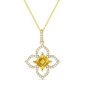 0.74ct Citrine 16"Pendant Necklace in 14K Yellow Gold