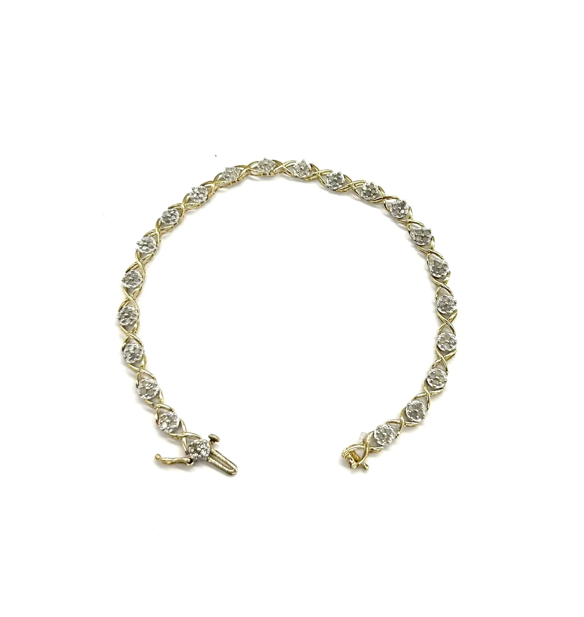 1 Ctw Cluster X-Link Diamond Bracelet