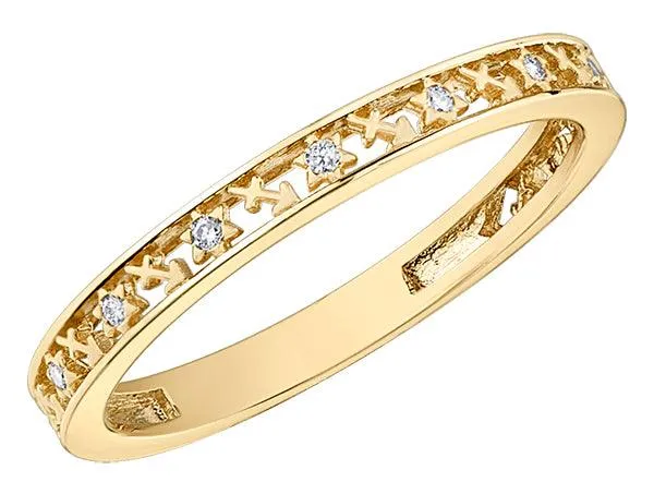 10ct Gold & Diamond Sagittarius Zodiac Ring