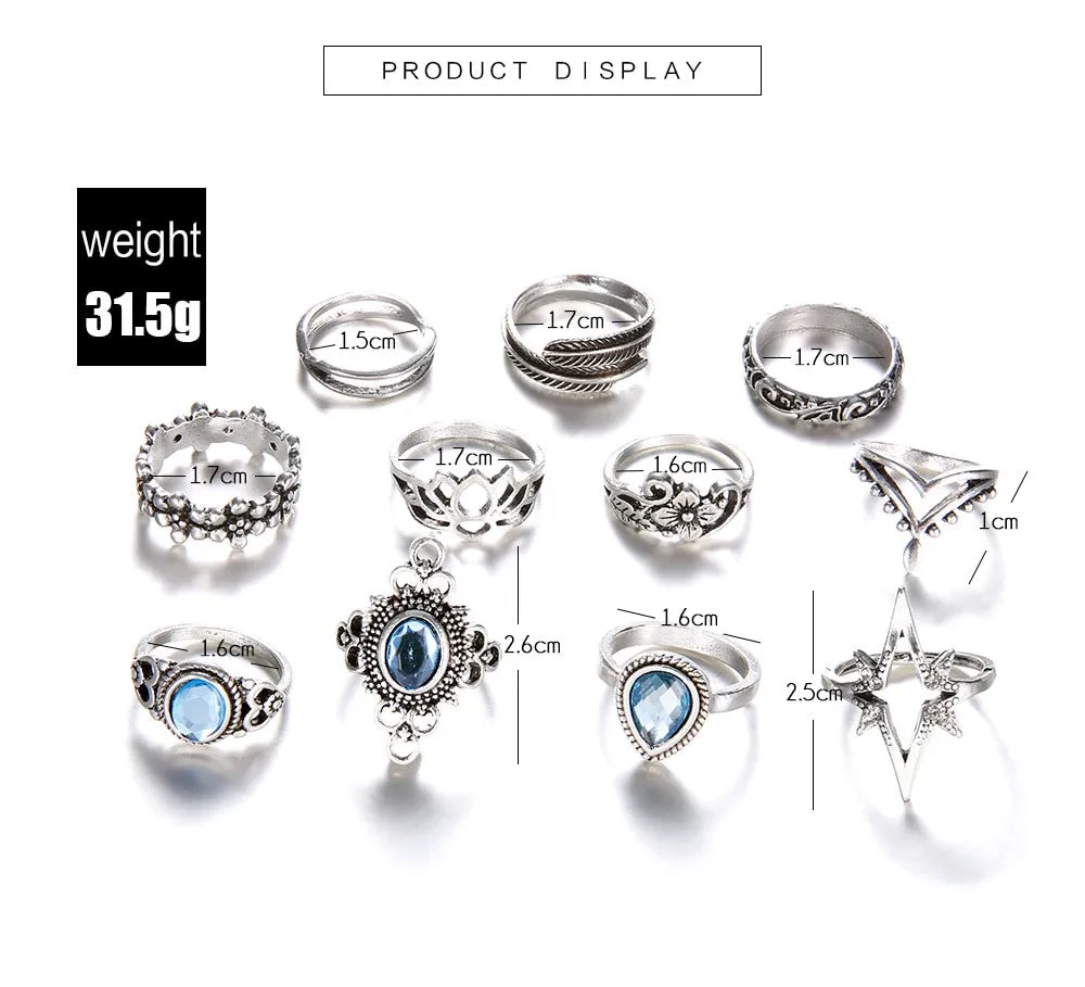 11 Piece Boho RIng Set