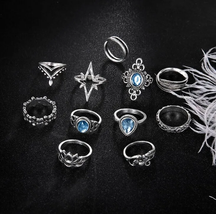 11 Piece Boho RIng Set