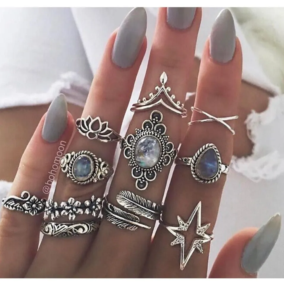 11 Piece Boho RIng Set