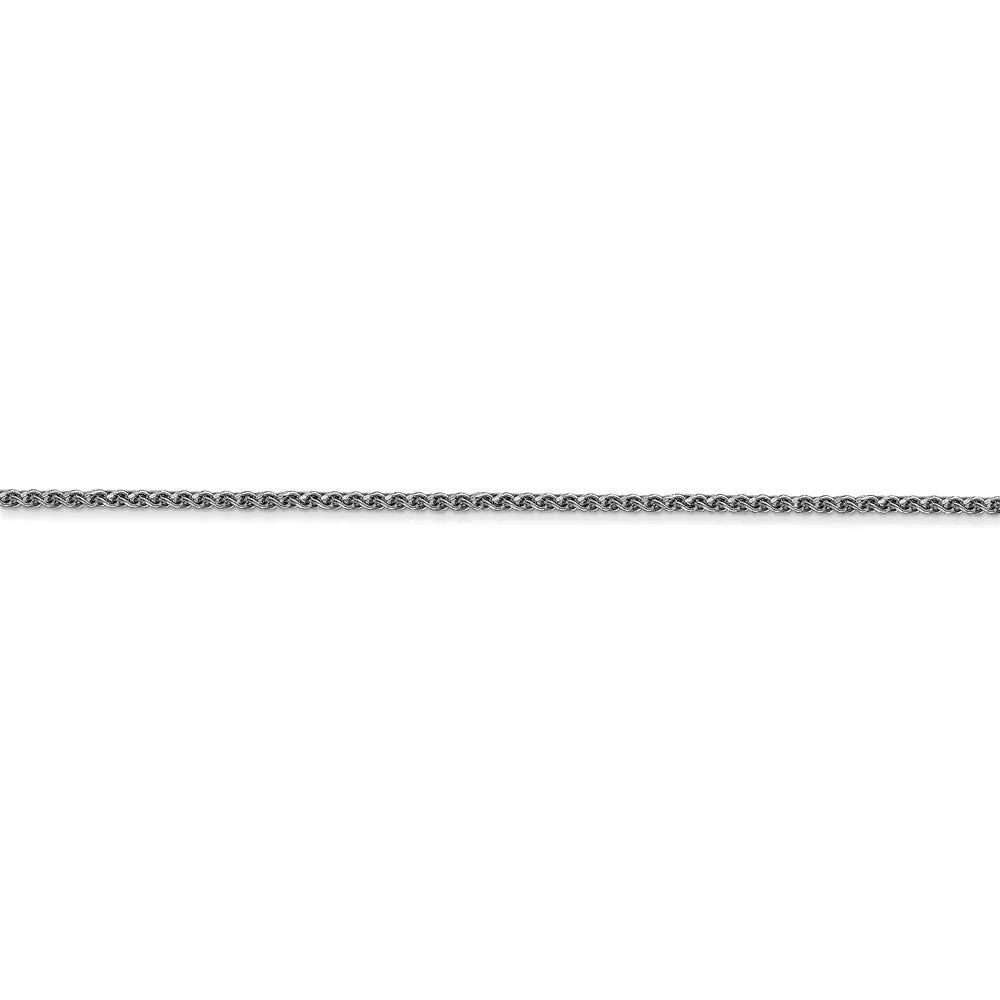 1.2mm, 14k White Gold, Diamond Cut Solid Spiga Chain Bracelet