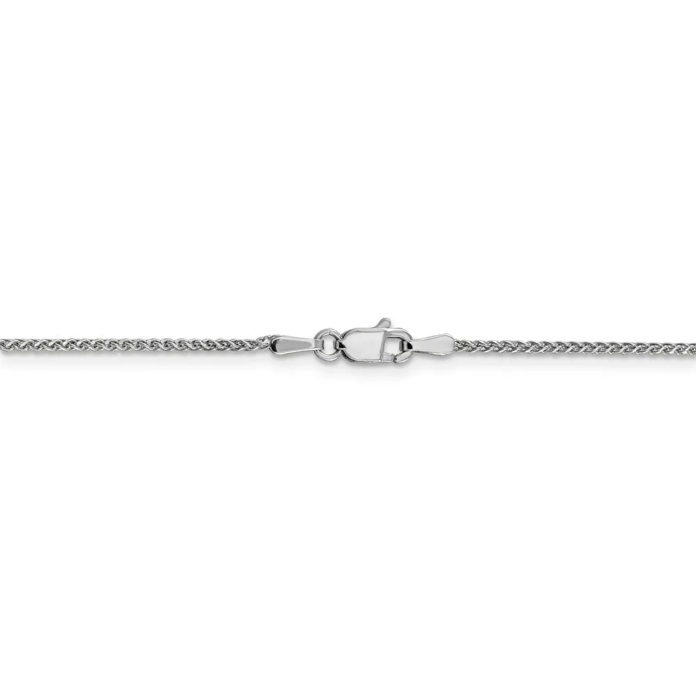 1.2mm, 14k White Gold, Diamond Cut Solid Spiga Chain Bracelet