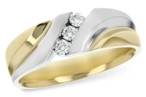 14K 2-Tone Gent's Diamond Wedding Band (Size 10)