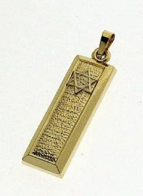 14K Elegant Mezuzah Pendant - Star