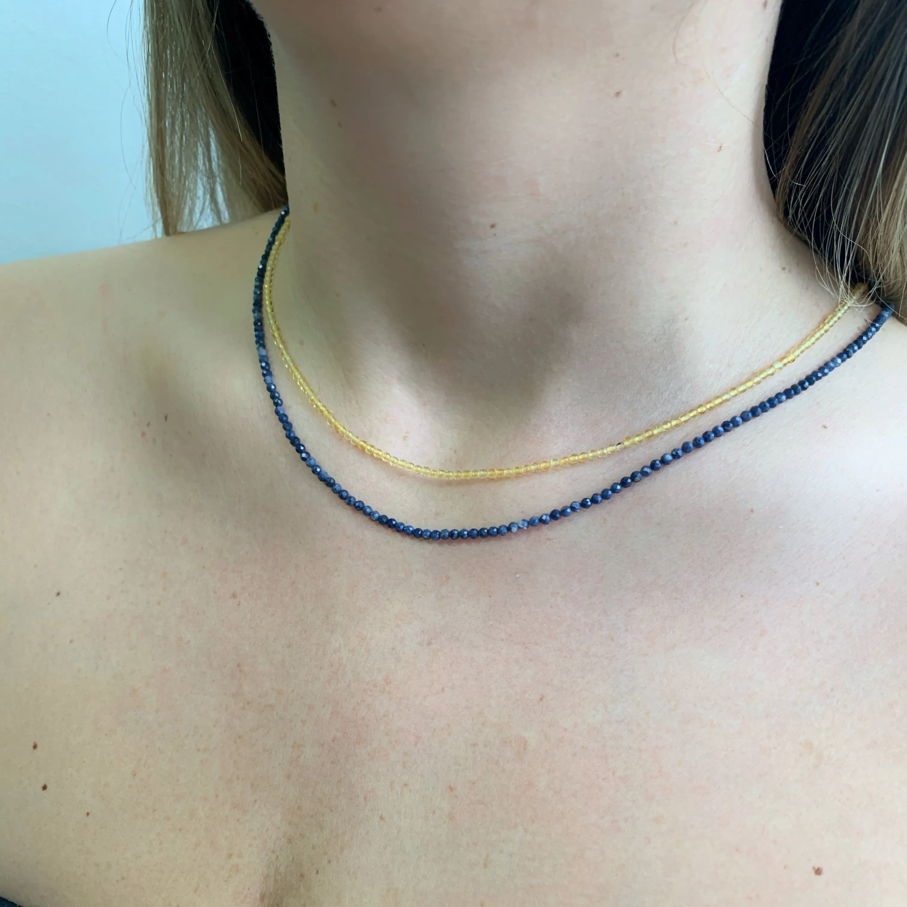 14K Gold Birthstone Strand Necklace