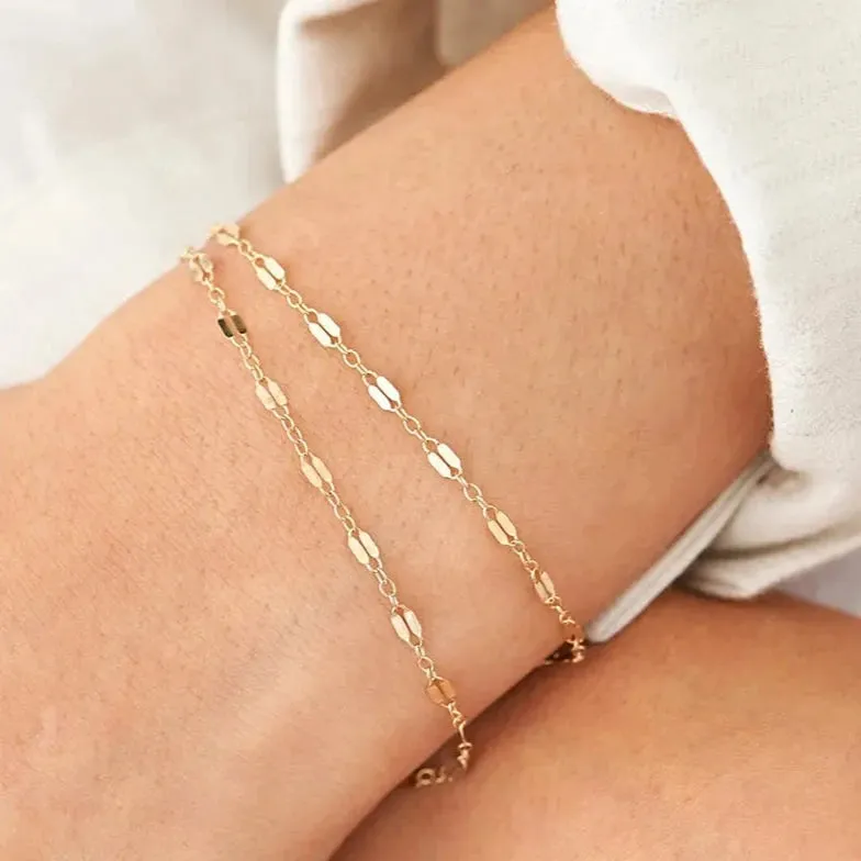 14K Gold-Filled Collarbone Chain Bracelet For Women