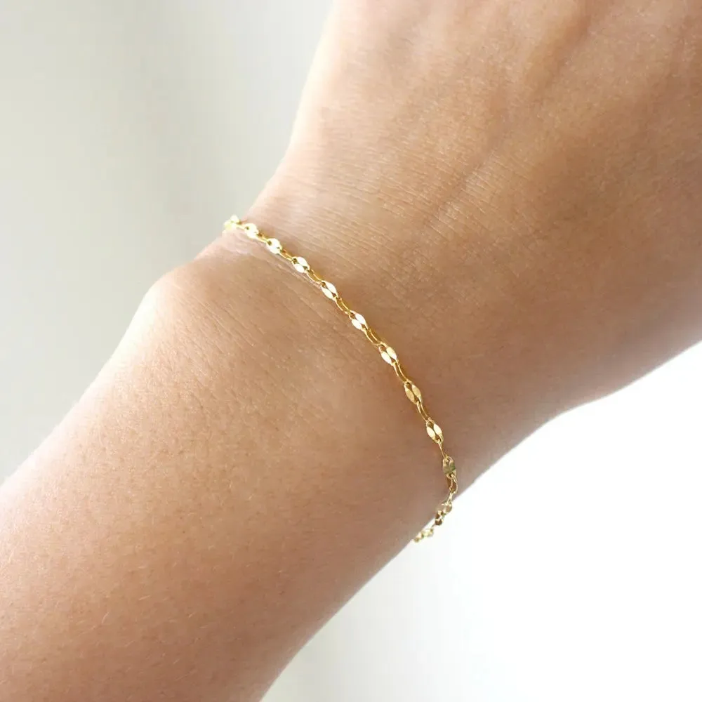 14K Gold-Filled Collarbone Chain Bracelet For Women