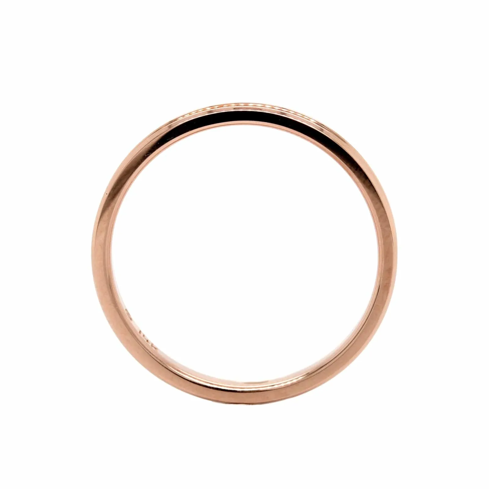 14K Rose Gold 2mm Recessed Milgrain Band