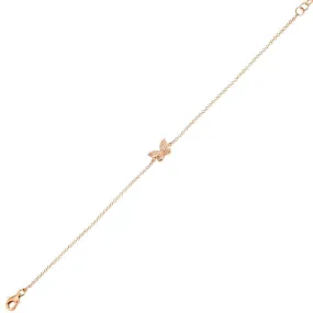 14K Rose Gold Diamond Butterfly Bracelet