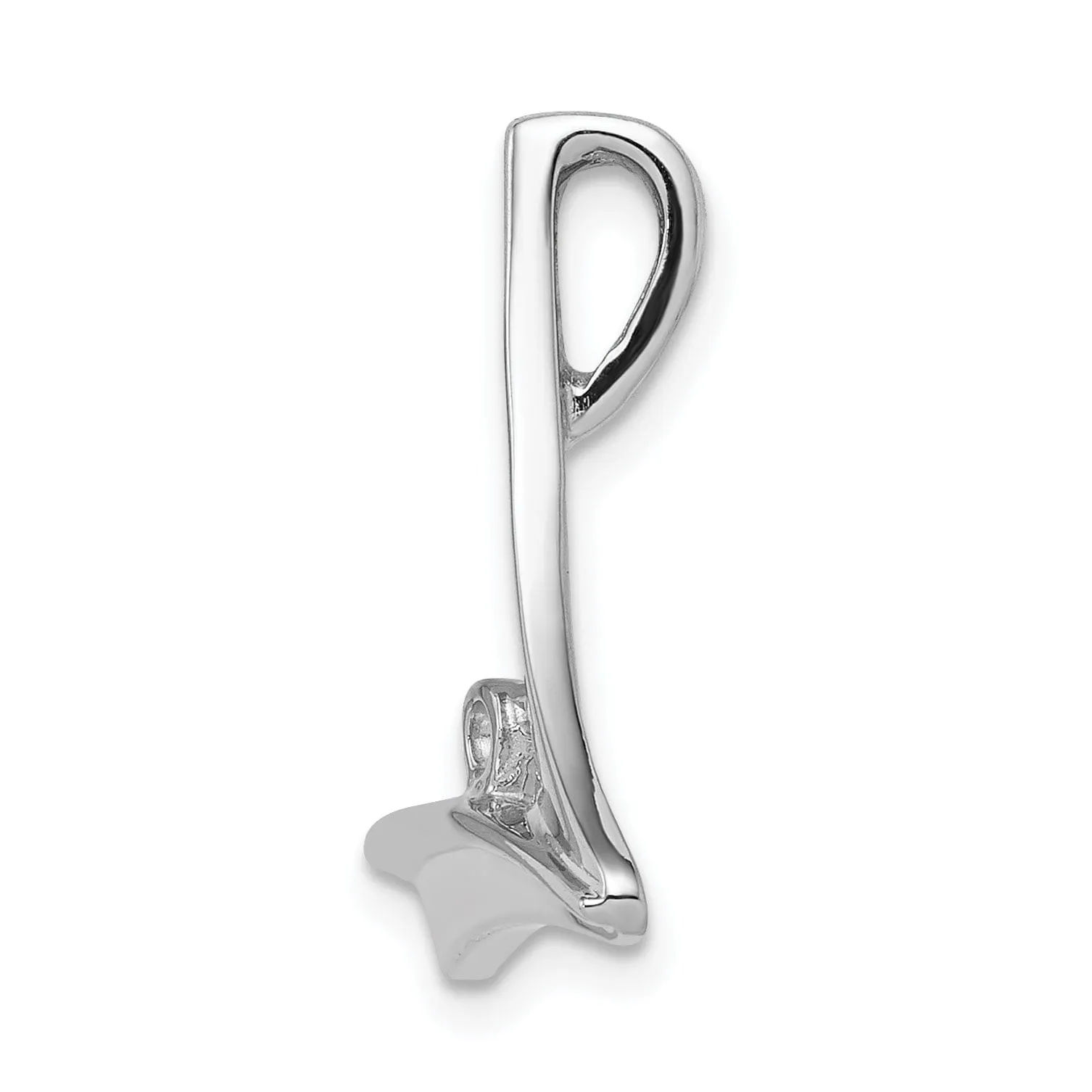 14K White Gold Peg Set Chain Slide Pendant Mount