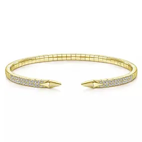 14k Yellow Gold and Diamond Split Bangle