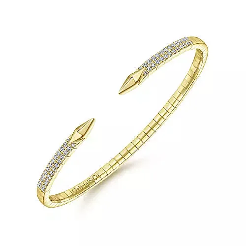 14k Yellow Gold and Diamond Split Bangle