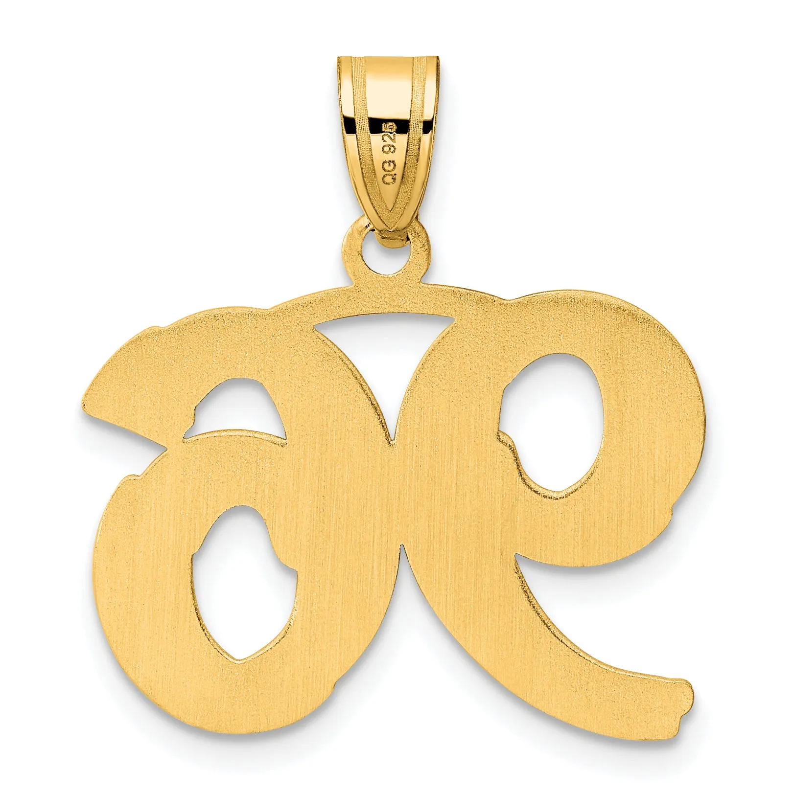 14k Yellow Gold Polished Etched Number 96 Pendant