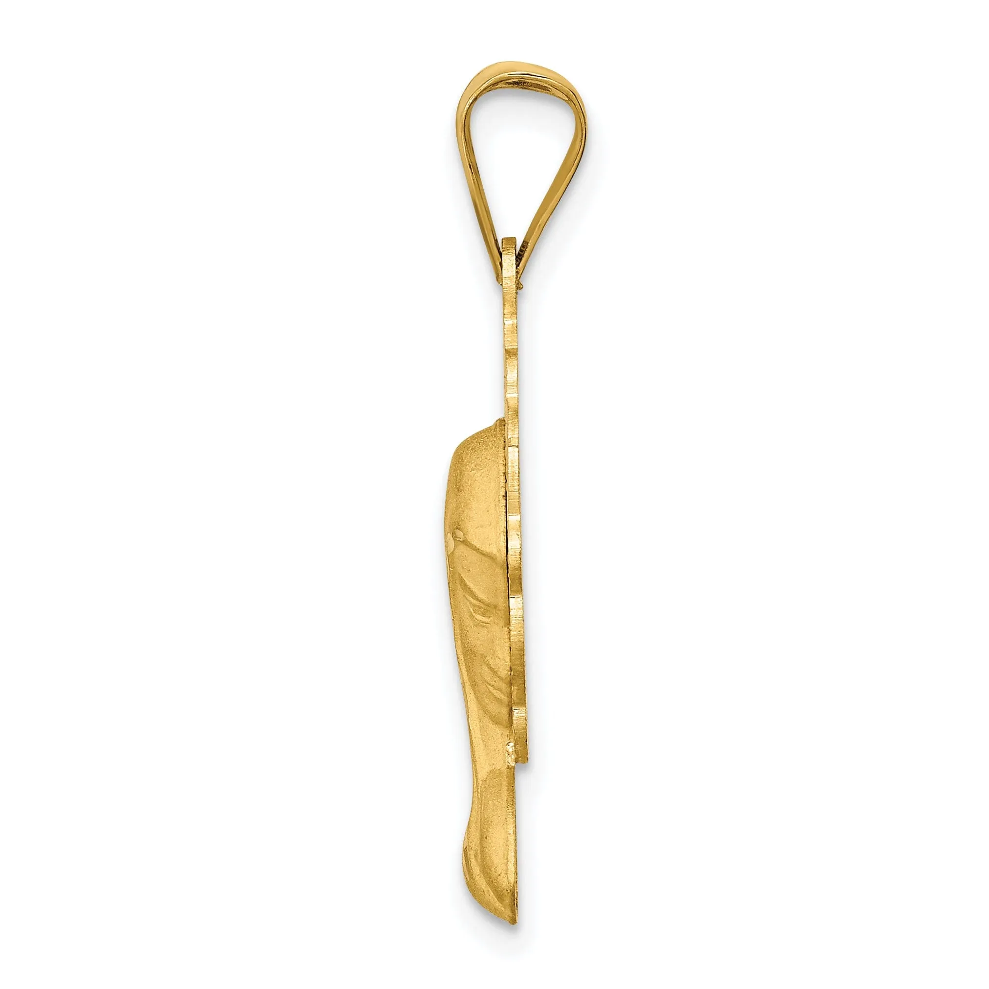 14k Yellow Gold Satin Finish Mary Pendant