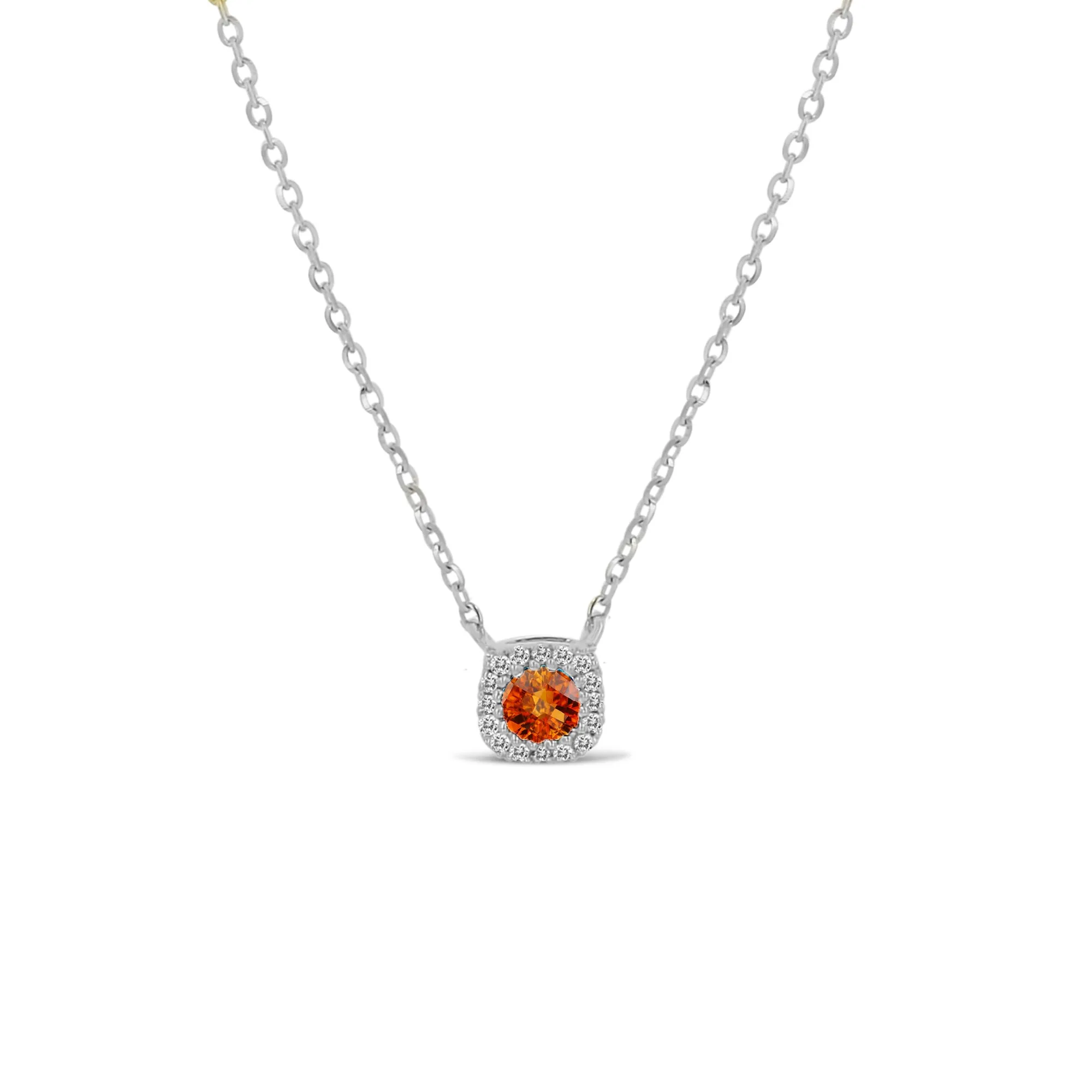 14KW 16D0.05CT,1CT0.15CT,CU/RD CITRINE/DIAMOND NK  (118N401040W14CT1)