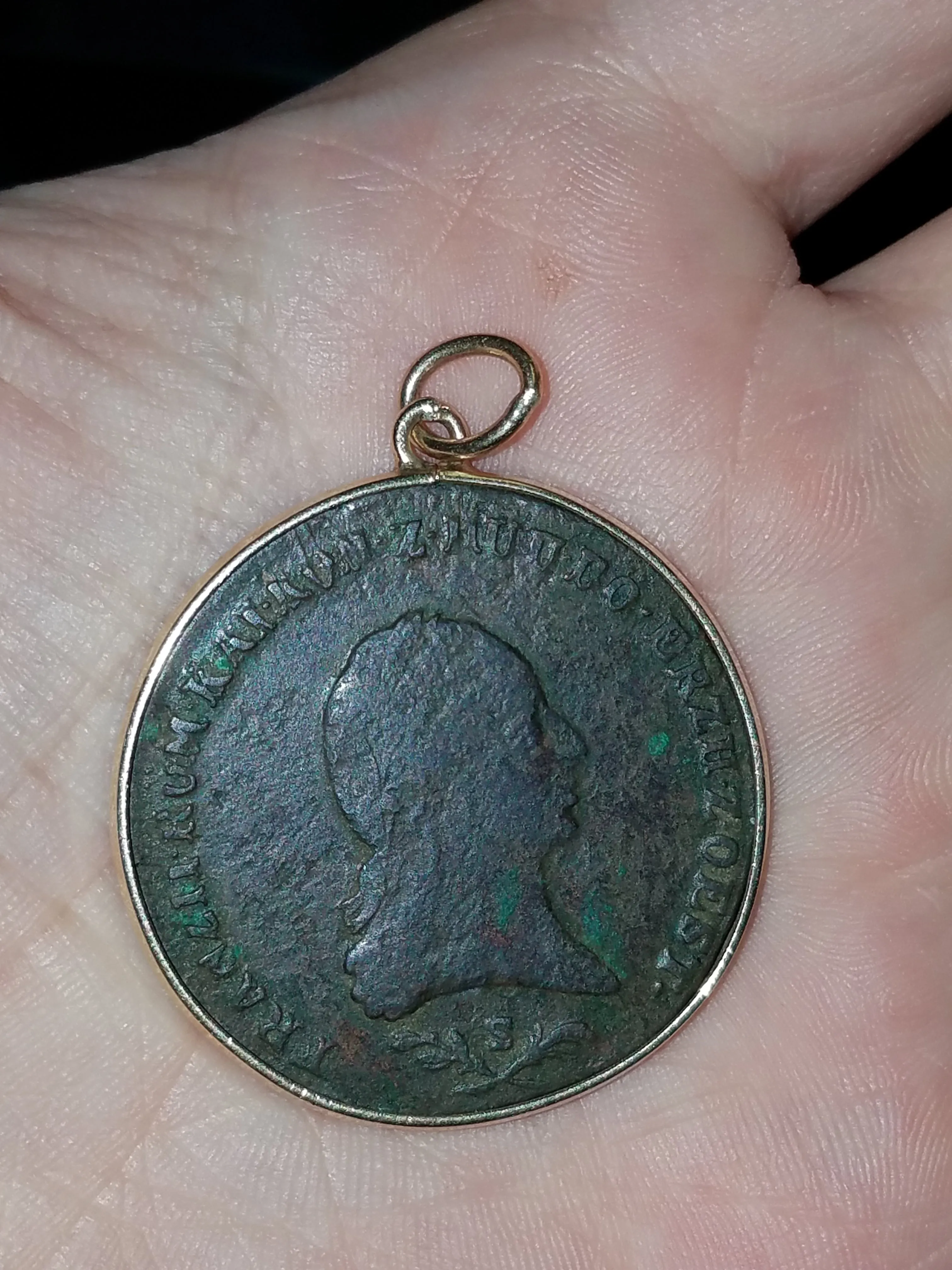 1800 Authentic Austria 6 Kreuger Coin In 14k Pendant Bezel