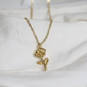 18K Gold-Filled Rose Pendant Necklace