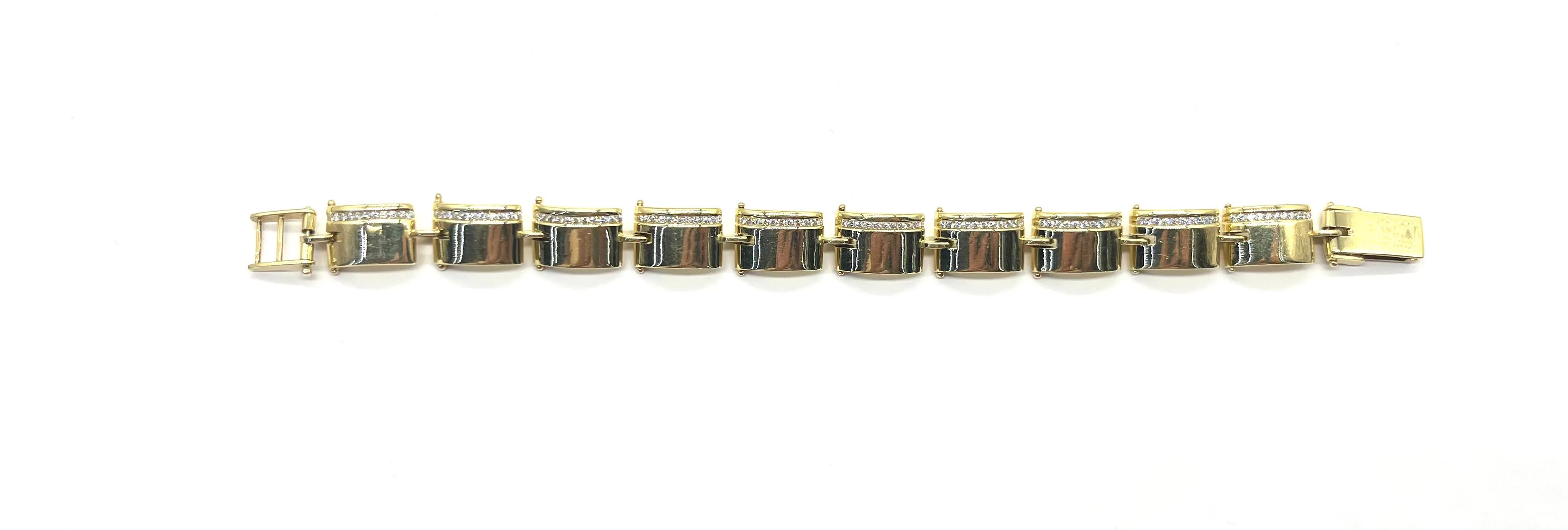 18k Yellow Gold 2.50ctw Diamond Bar Bracelet