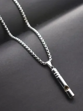 1pcs Breathing Necklace Stainless Steel Anapana Breathing Necklace Increase Attention Whistle Necklace Anxiety Relief for Kids A