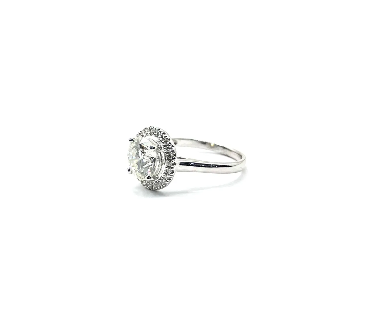 2.02 Carat Round Brilliant Cut Lab Grown Diamond Halo Ring