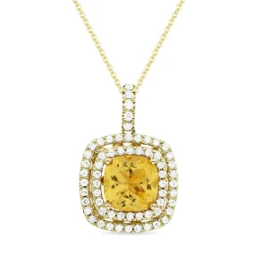 2.25ct Citrine 16"Pendant Necklace in 14K Yellow Gold