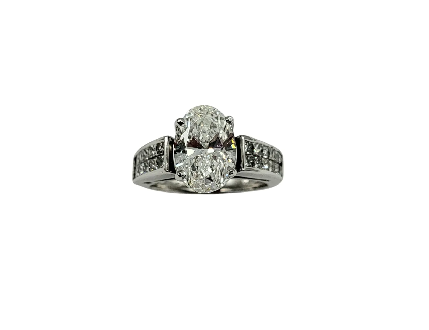 4.75 Carat Total Weight Oval and Square Diamond Ring