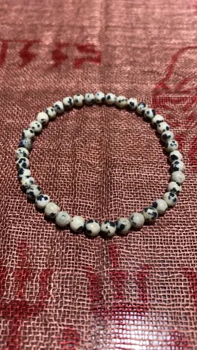 4MM Dalmation Jasper Bead Bracelet