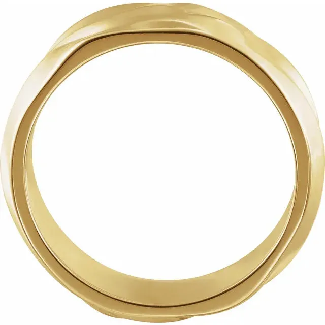 5 mm Wide 10K Gold Wavy Textured Band