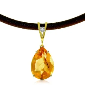 6.01 Carat 14K Solid Yellow Gold Rapture Citrine Diamond Necklace