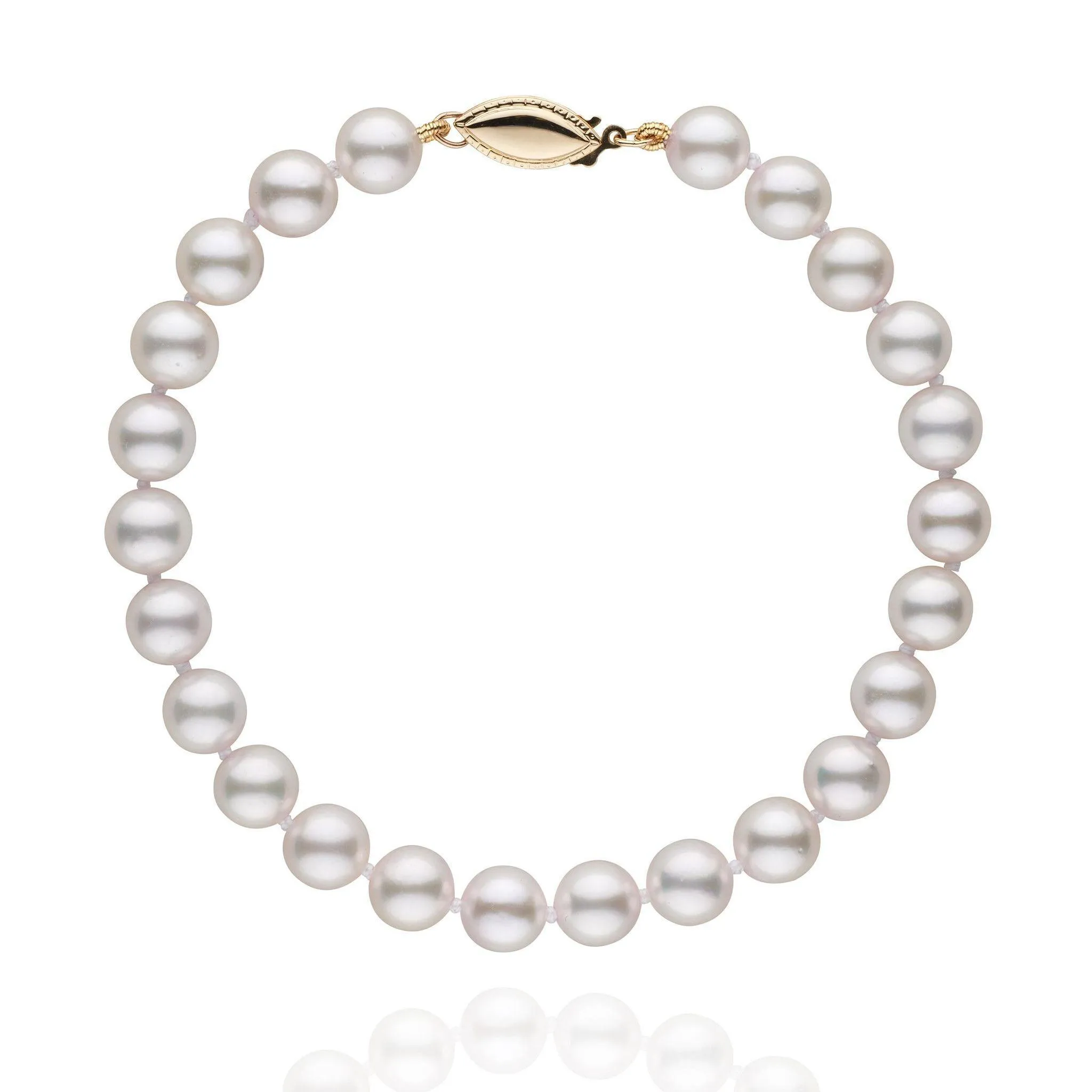 6.5-7.0 mm White Akoya AA  Pearl Bracelet