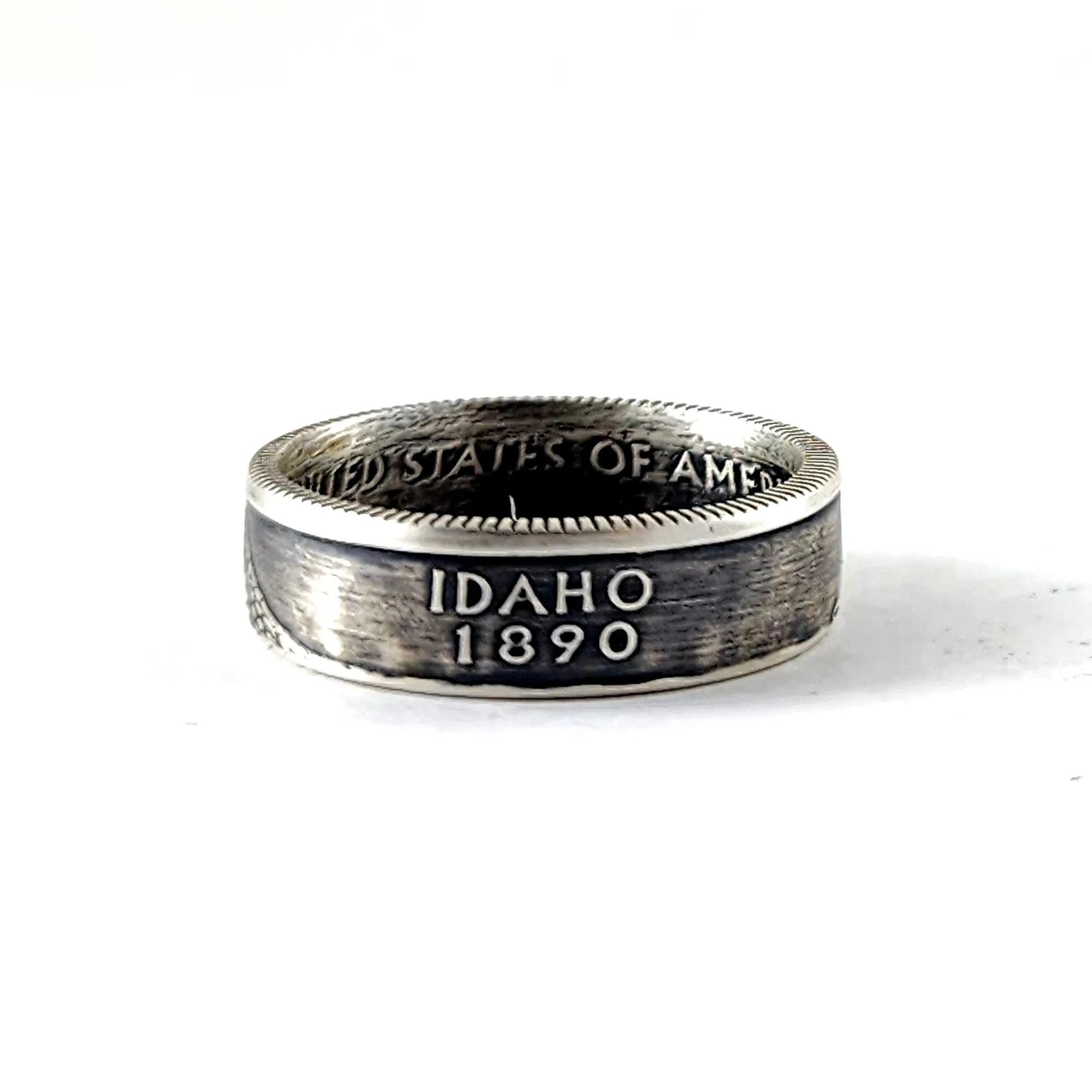 90% Silver Idaho Quarter Ring