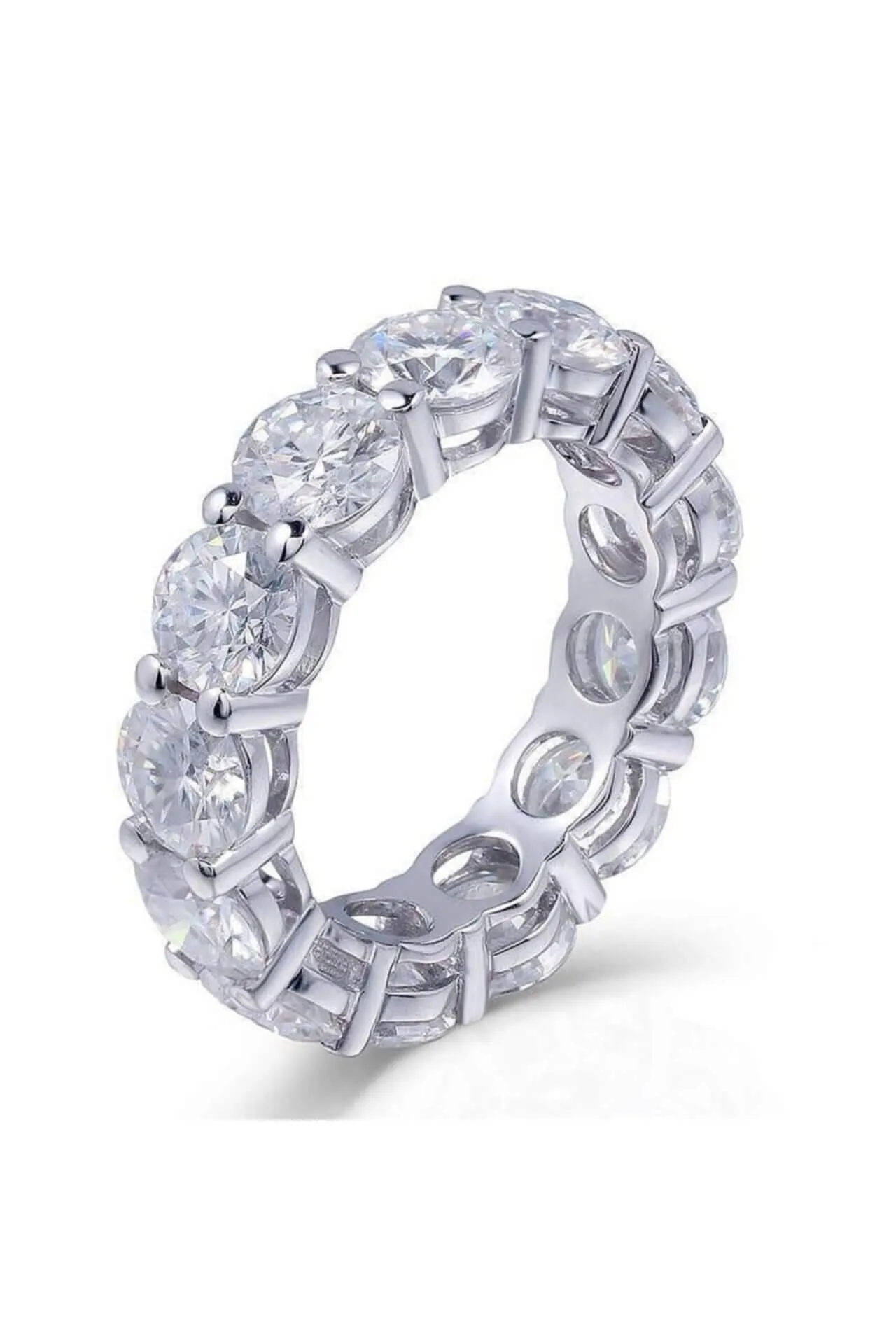 925 Silver Oval Cubic Zirconia Band Ring