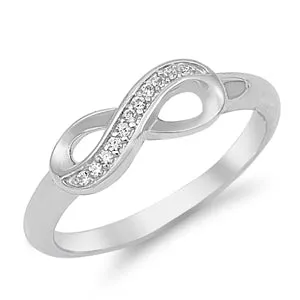 925 Sterling Silver Infinity Love Heart Rings With Clear CZ