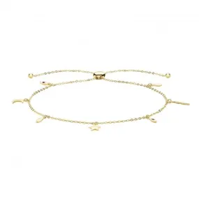 9ct Yellow Gold Pull Style Bracelet with Charms