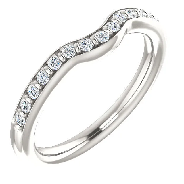 A CZ Wedding Set, Style 03-98 feat The Pamela engagement ring (Customizable with Round Bar Setting)