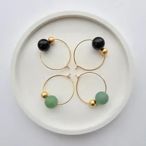 Abacus Ball & Stone Hoops | by brass bold