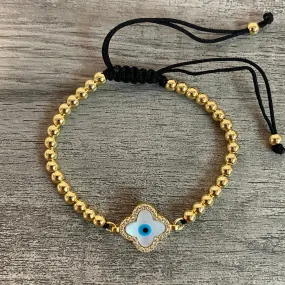 Adjustable Evil Eye Trebol Bracelet 01