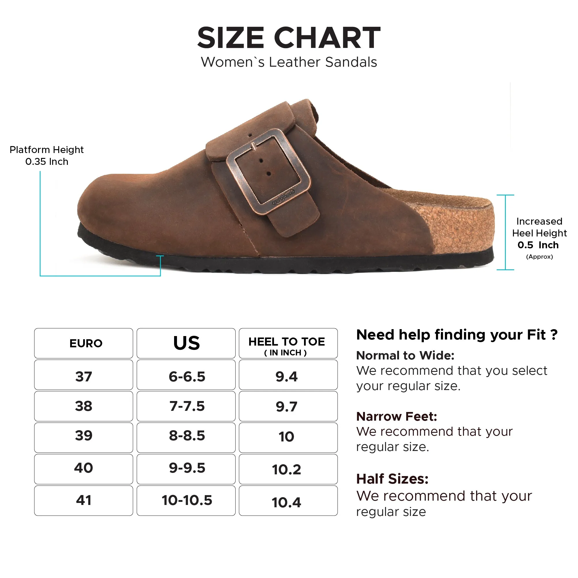 Aerothotic - Dakota Genuine Leather Clogs for Women with Arch Support