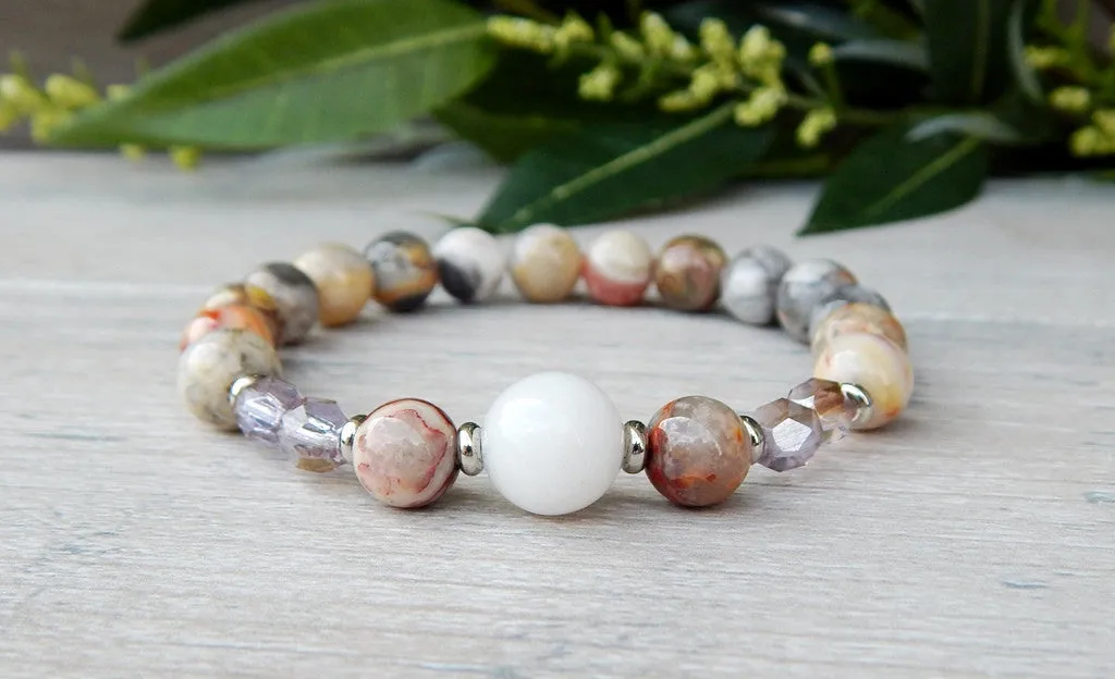 Agate Beaded Bracelet - Softly Colored Bead Bracelet