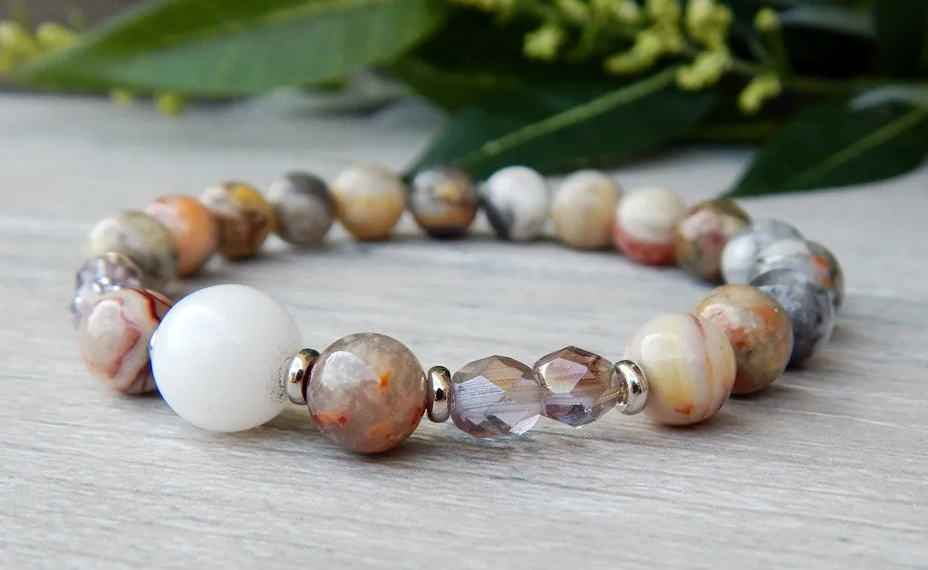 Agate Beaded Bracelet - Softly Colored Bead Bracelet