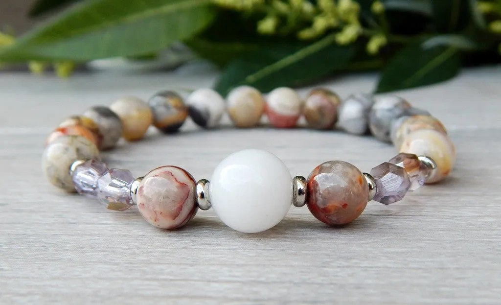 Agate Beaded Bracelet - Softly Colored Bead Bracelet