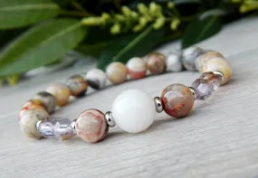 Agate Beaded Bracelet - Softly Colored Bead Bracelet