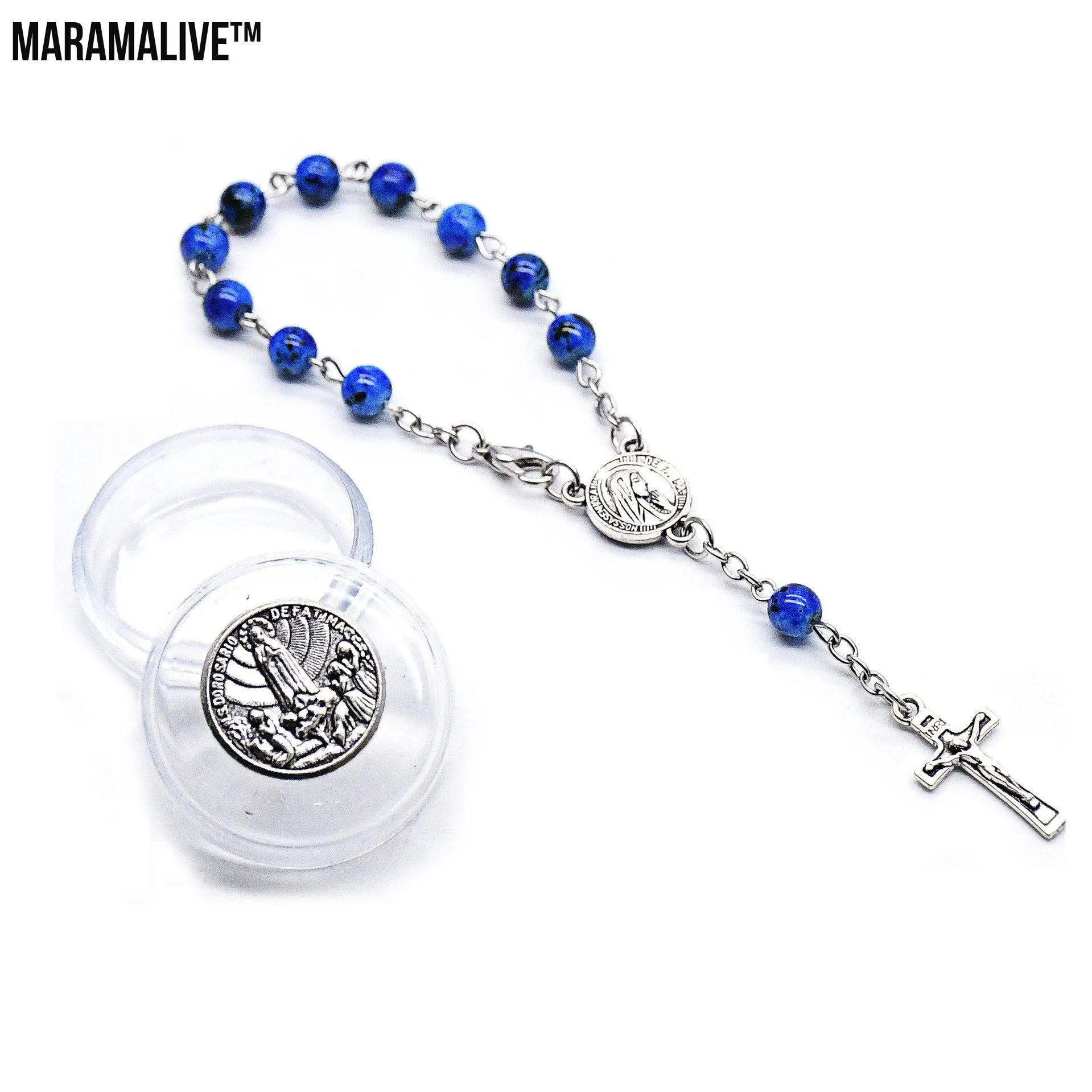 Alloy Cross Bracelet Rosary Prayer Beads