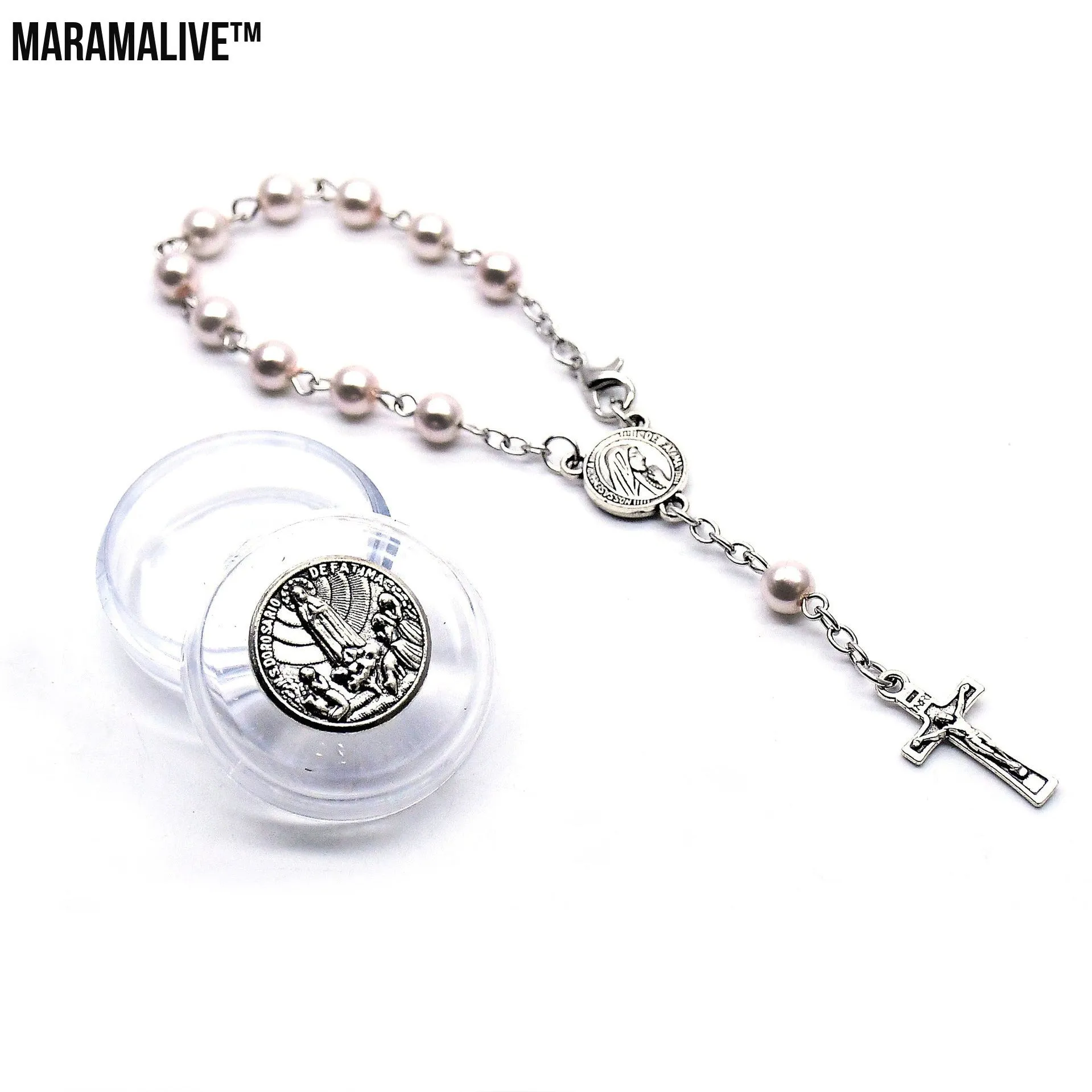 Alloy Cross Bracelet Rosary Prayer Beads