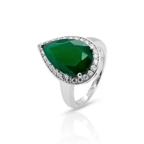 Anjou Green Agate Ring in Sterling Silver