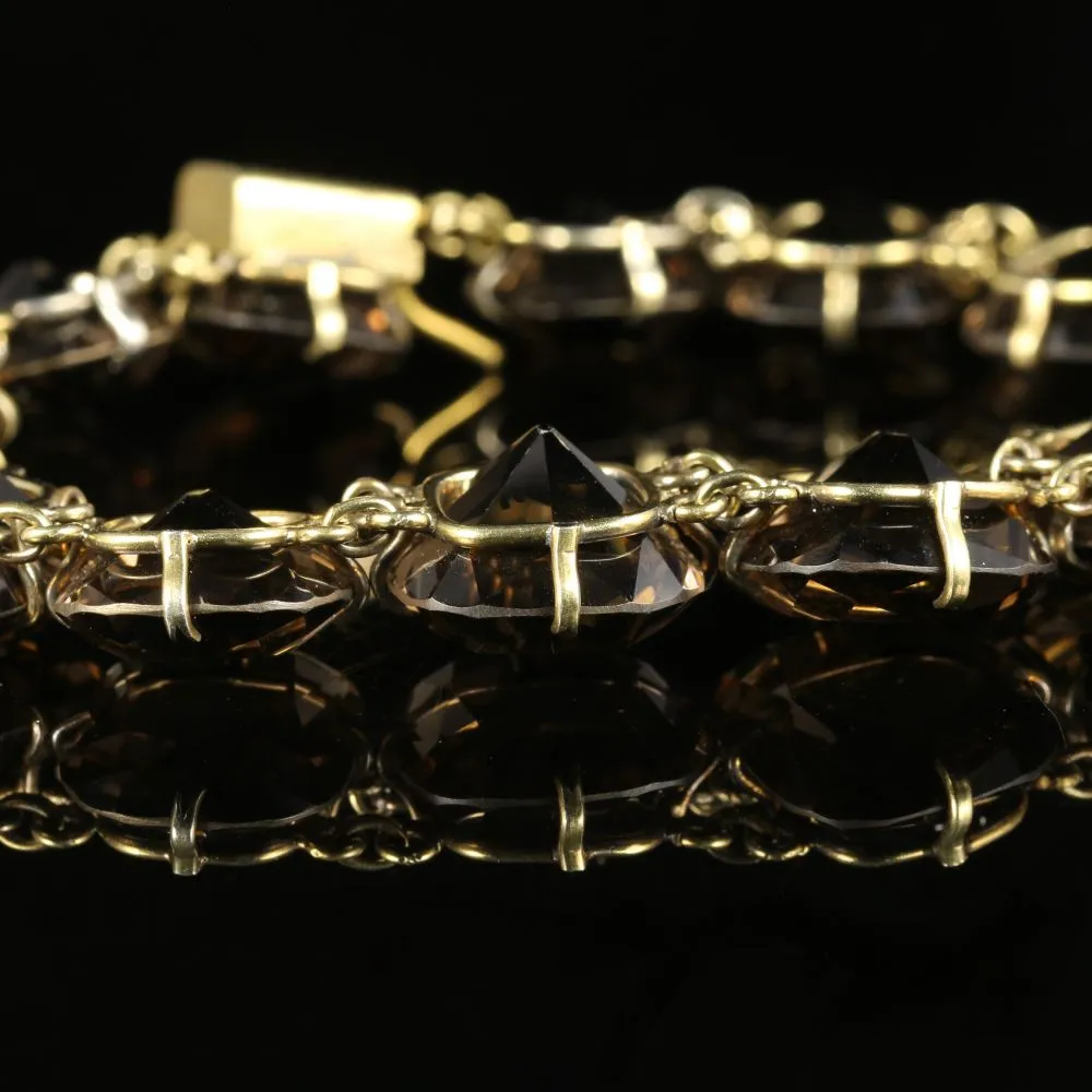 Antique Victorian Smokey Quartz Bracelet