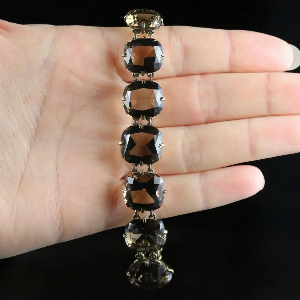 Antique Victorian Smokey Quartz Bracelet